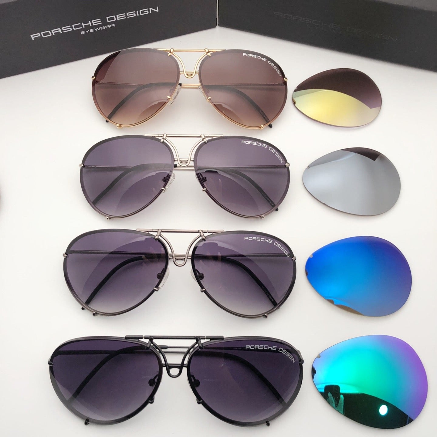 Inspired Porsche Design P’8433 – Interchangeable Lens Aviator Sunglasses (1:1 Mirror Quality)