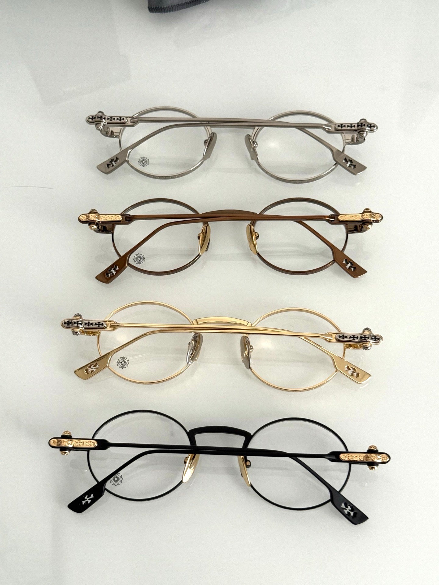 Inspired Chrome Hearts HONEYDIPPED – Round Optical Glasses with Gothic Detailing (1:1 Mirror Quality)