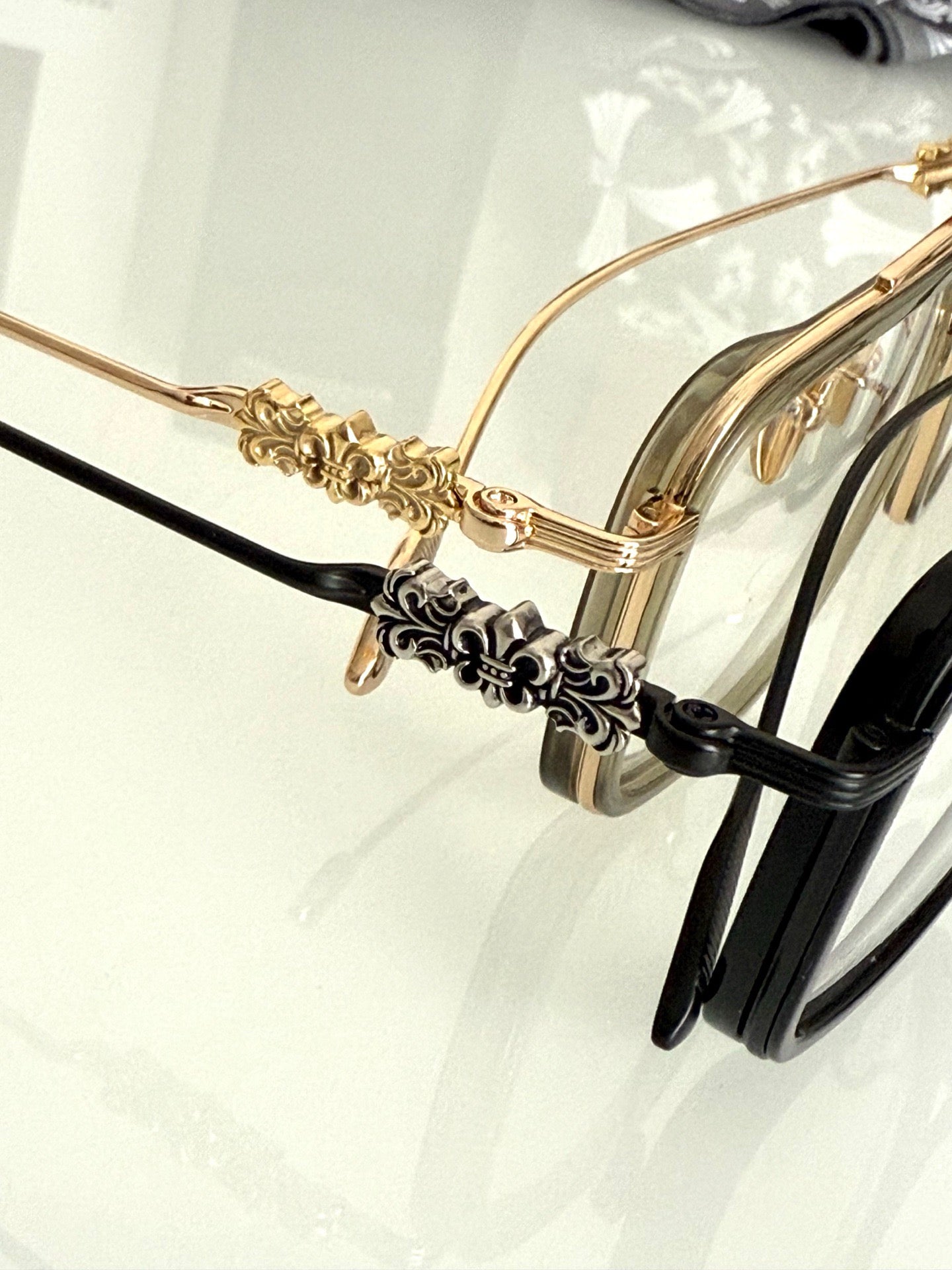 Inspired Chrome Hearts CH8236 – Titanium Rectangular Eyeglasses (1:1 Mirror Quality)