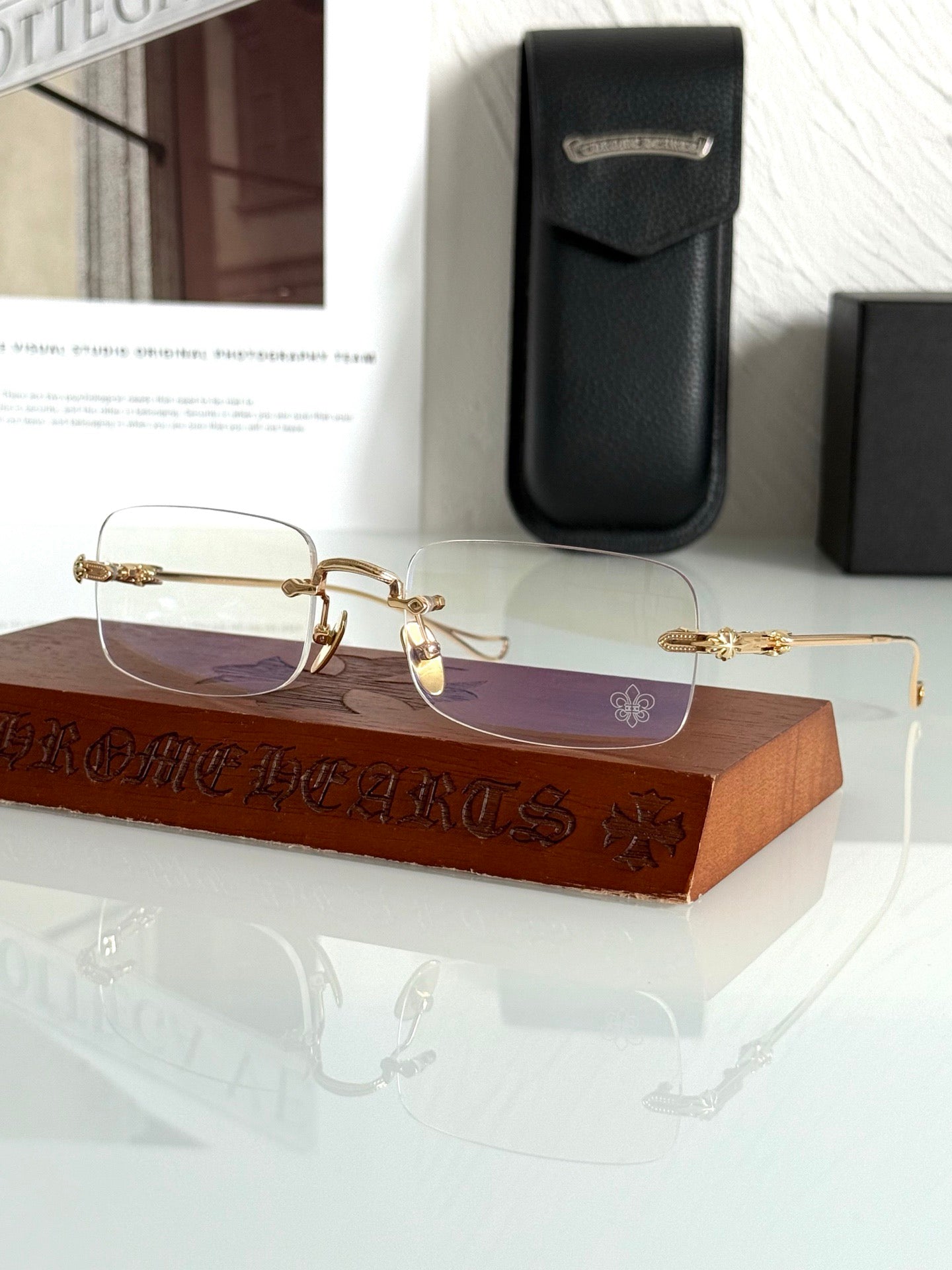 Inspired Chrome Hearts SINNERGASM – Rimless Luxury Eyeglasses (1:1 Mirror Quality)