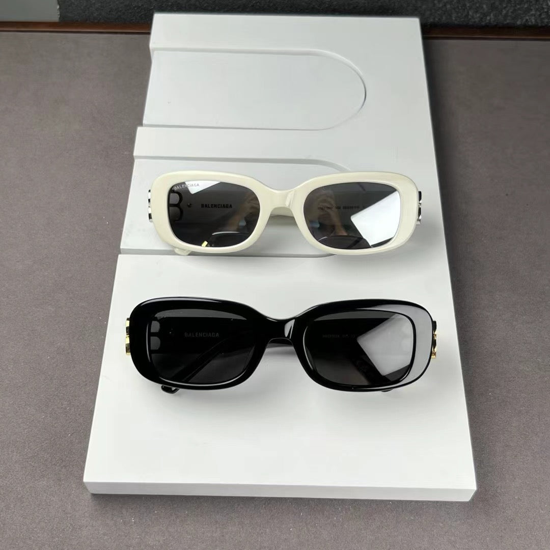 Inspired Balenciaga BB0310SK – Bold Rectangle Sunglasses with Double B Logo (1:1 Mirror Quality)