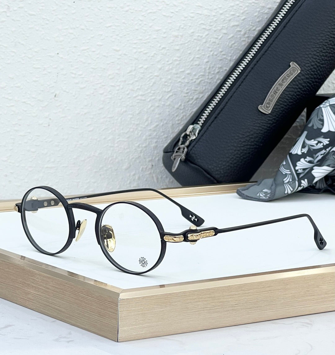 Inspired Chrome Hearts HONEYDIPPED – Round Optical Glasses with Gothic Detailing (1:1 Mirror Quality)