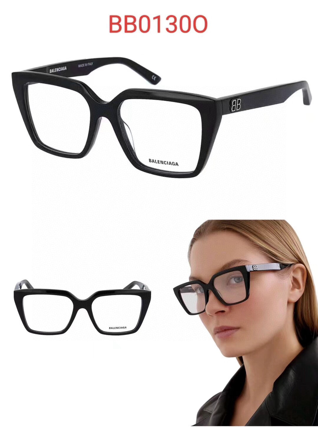 Inspired Balenciaga BB0130O – Oversized Square Optical Eyeglasses (1:1 Mirror Quality)