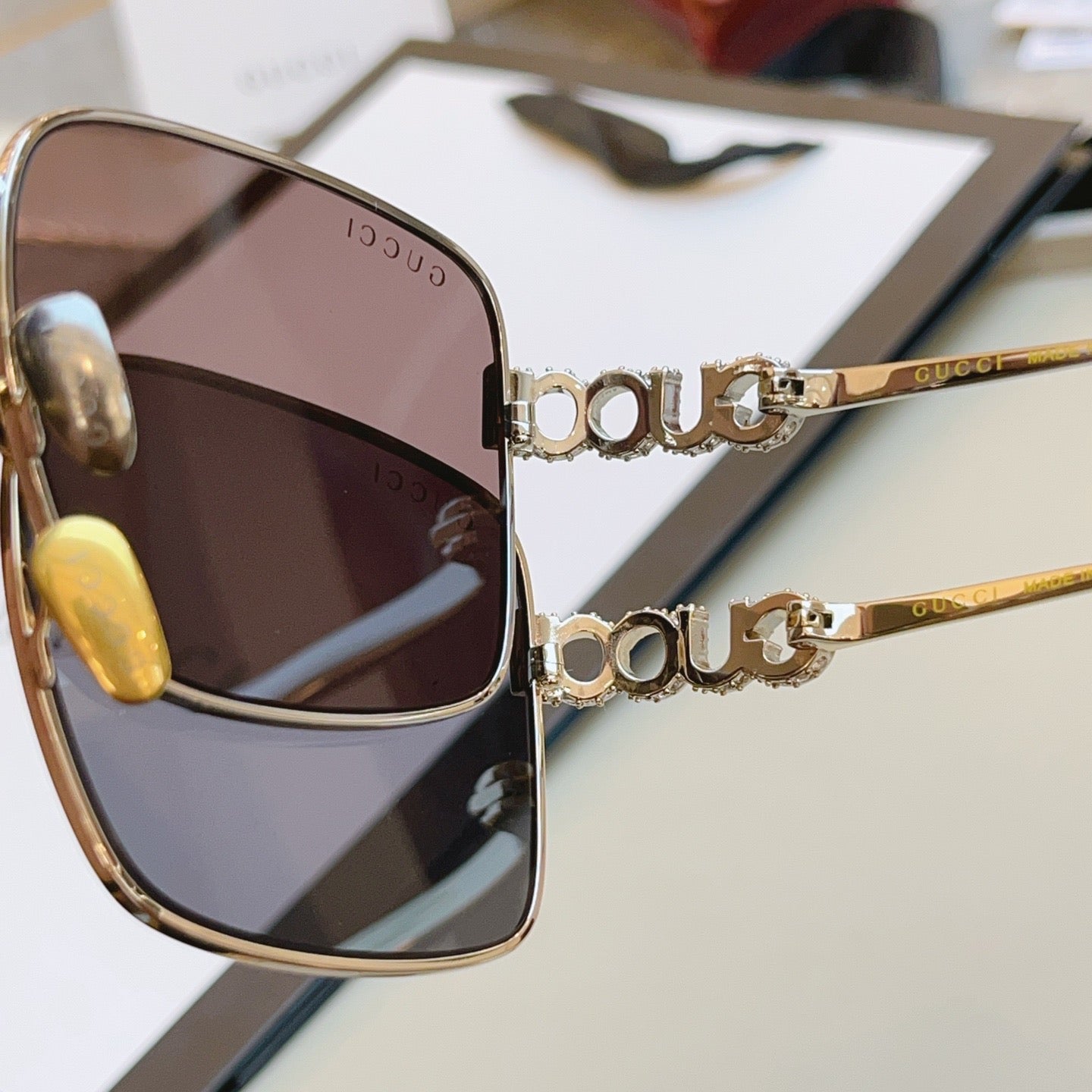 GG1937S Gucci Inspired Oversized Sunglasses – Square Metal Frame