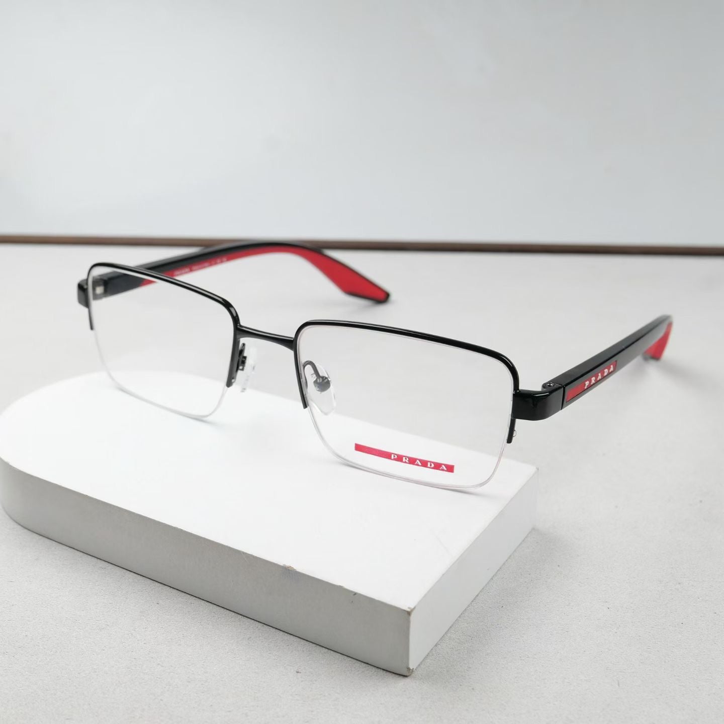 Inspired Prada VPS51S – Semi-Rimless Rectangular Optical Eyeglasses (1:1 Mirror Quality)