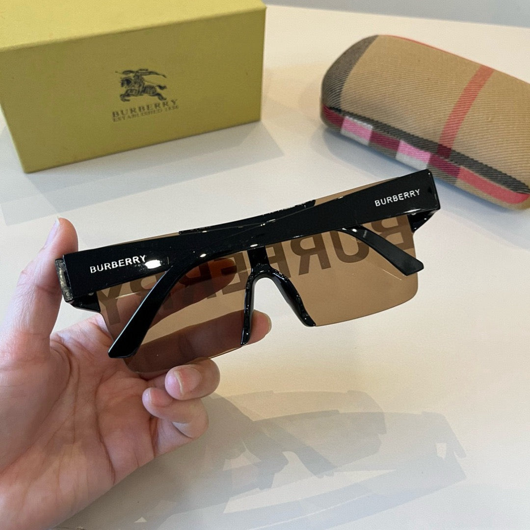 Inspired Burberry BE4291 – Oversized Shield Sunglasses (1:1 Mirror Quality)- Brown