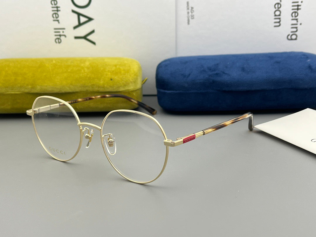 GG1349O Inspired Round Metal Optical Glasses – Lightweight Irregular Frame
