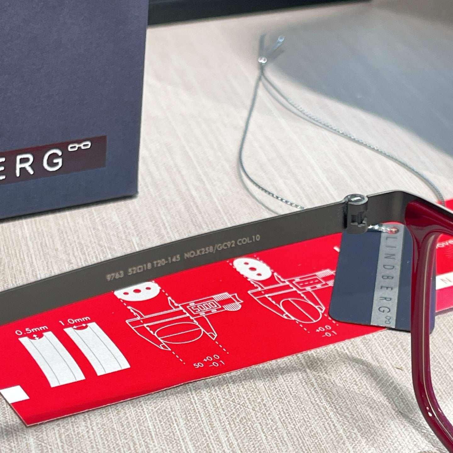 Inspired Lindberg 9763 – Bold Square Red Acetate Titanium Eyeglasses (1:1 Mirror Quality)