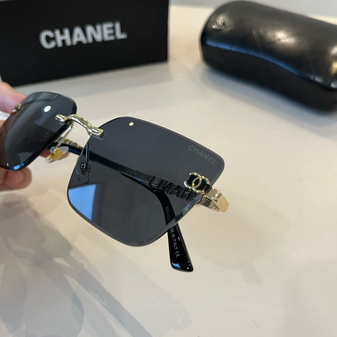 Inspired Chanel 68071 – Rimless Pink Sunglasses with Logo Temples (1:1 Mirror Quality)