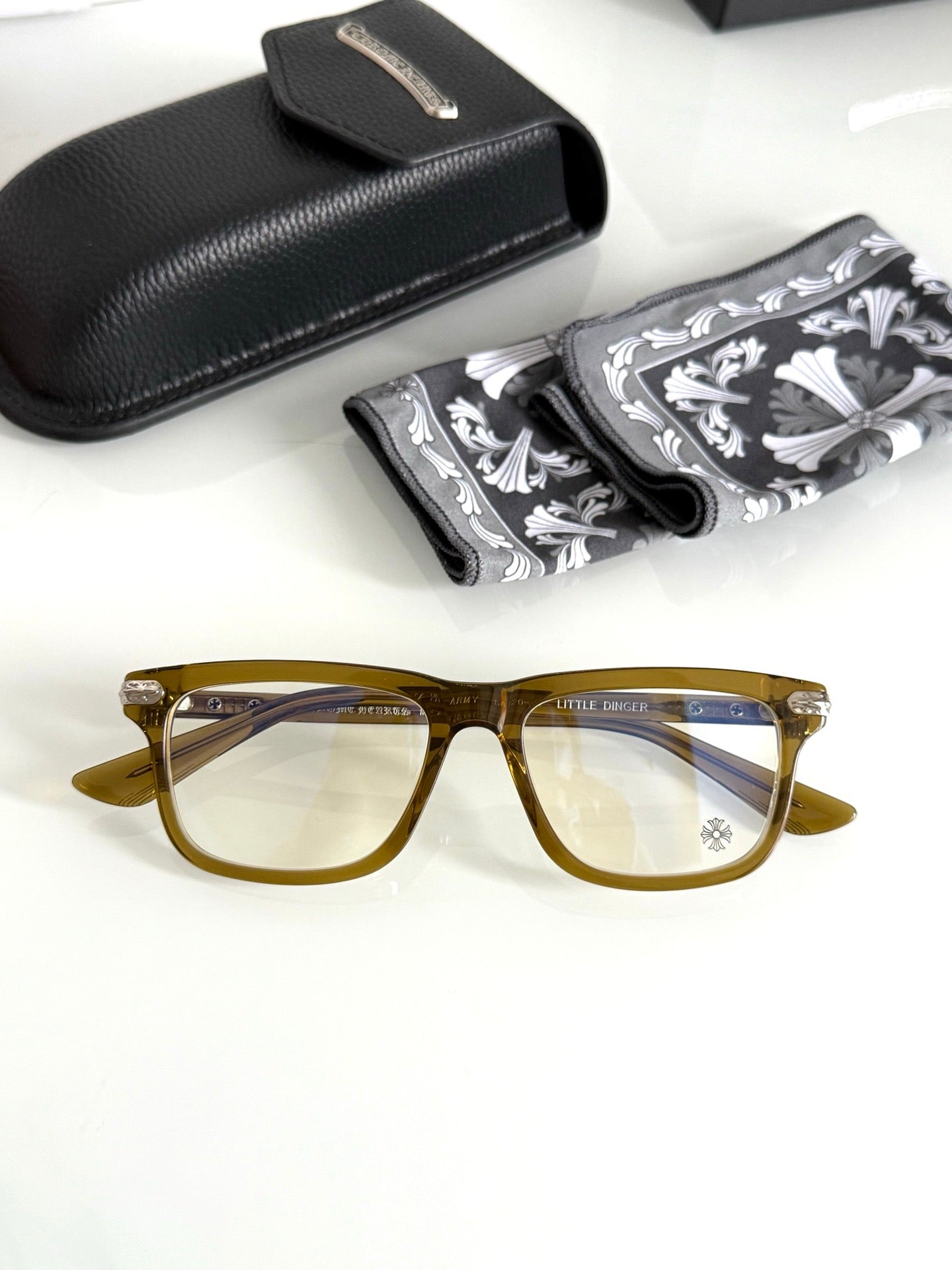 Inspired Chrome Hearts LITTLE DINGER – Square Acetate Eyeglasses (1:1 Mirror Quality)