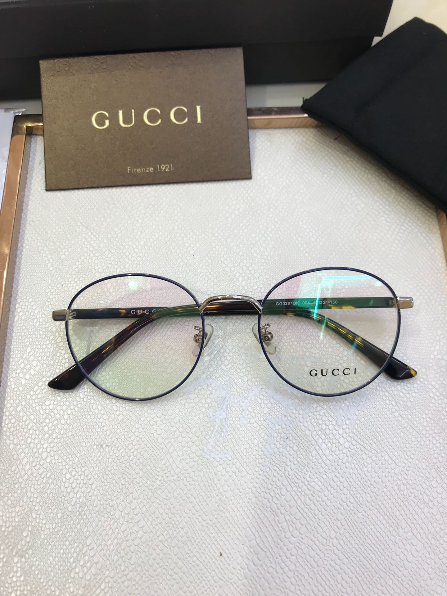 Inspired Gucci GG0297OK Optical Eyeglasses – Lightweight Round Frame (1:1 Mirror Quality)