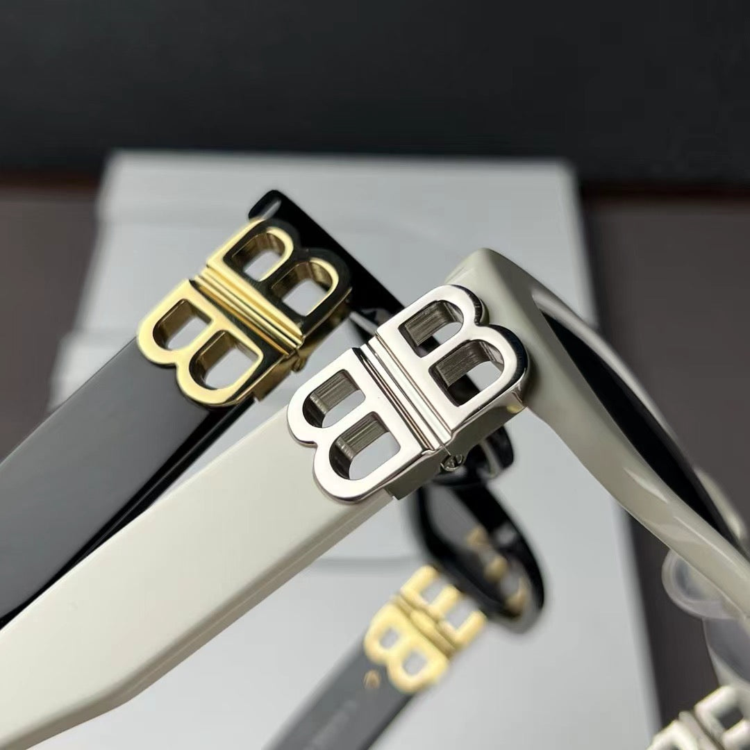 Inspired Balenciaga BB0310SK – Bold Rectangle Sunglasses with Double B Logo (1:1 Mirror Quality)