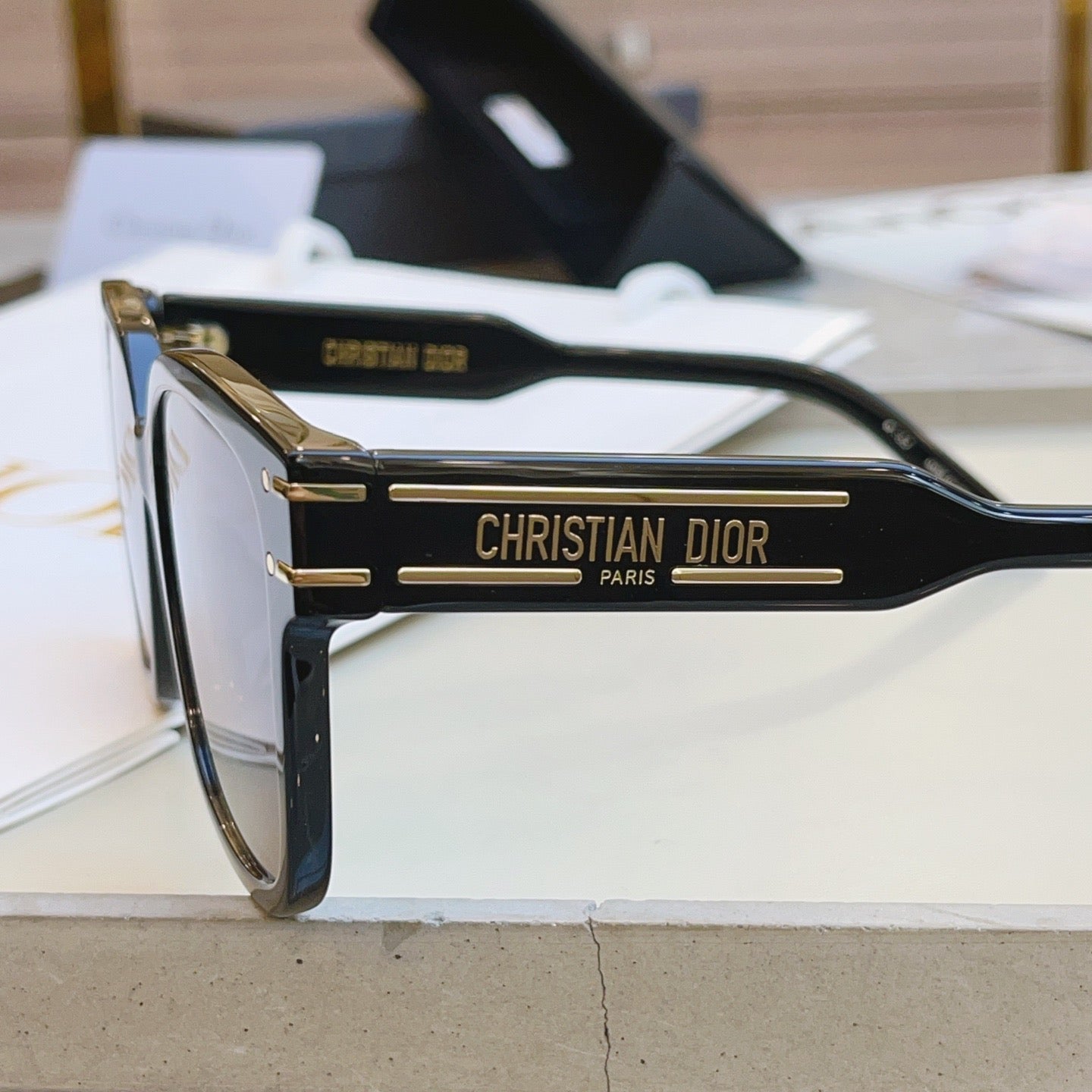Inspired Dior Signature S7F – Oversized Square Sunglasses (1:1 Mirror Quality)- black
