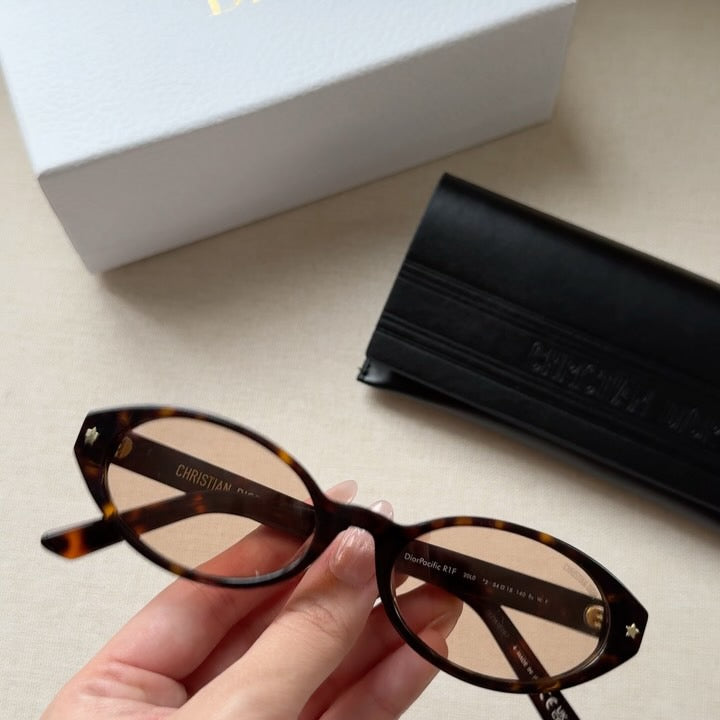 Inspired DiorPacific R1F – Oval Slim Sunglasses (1:1 Mirror Quality)