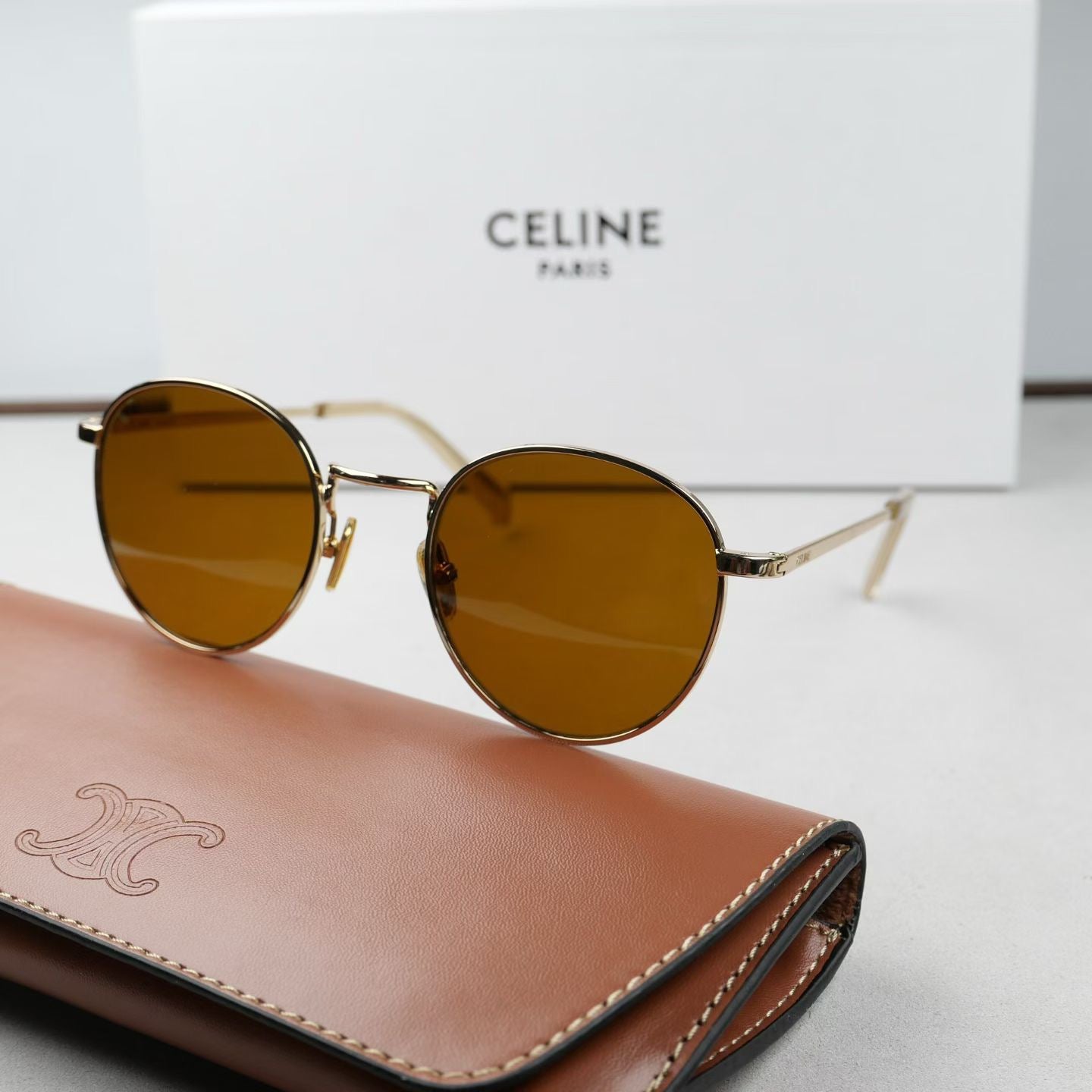Inspired Celine CL40100U – Round Vintage Metal Sunglasses (1:1 Mirror Quality)