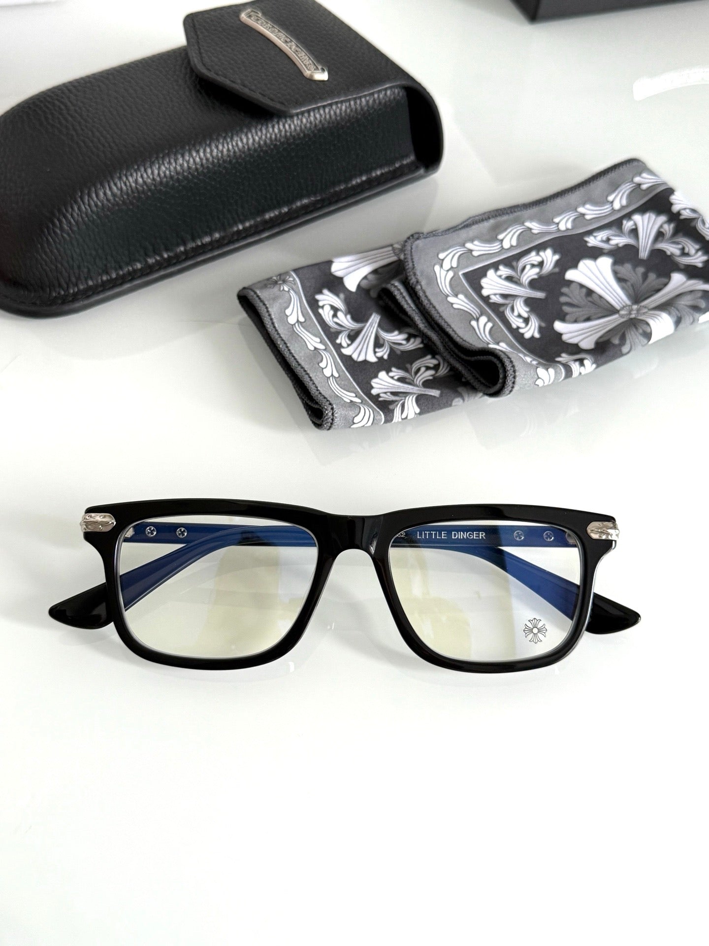 Inspired Chrome Hearts LITTLE DINGER – Square Acetate Eyeglasses (1:1 Mirror Quality)