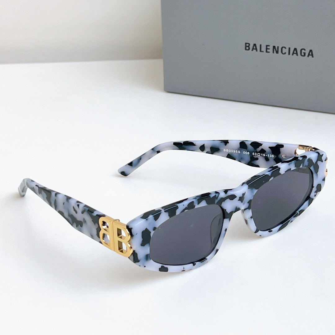 Inspired Balenciaga BB0095 – Camouflage Rectangle Sunglasses with Gold Logo (1:1 Mirror Quality)