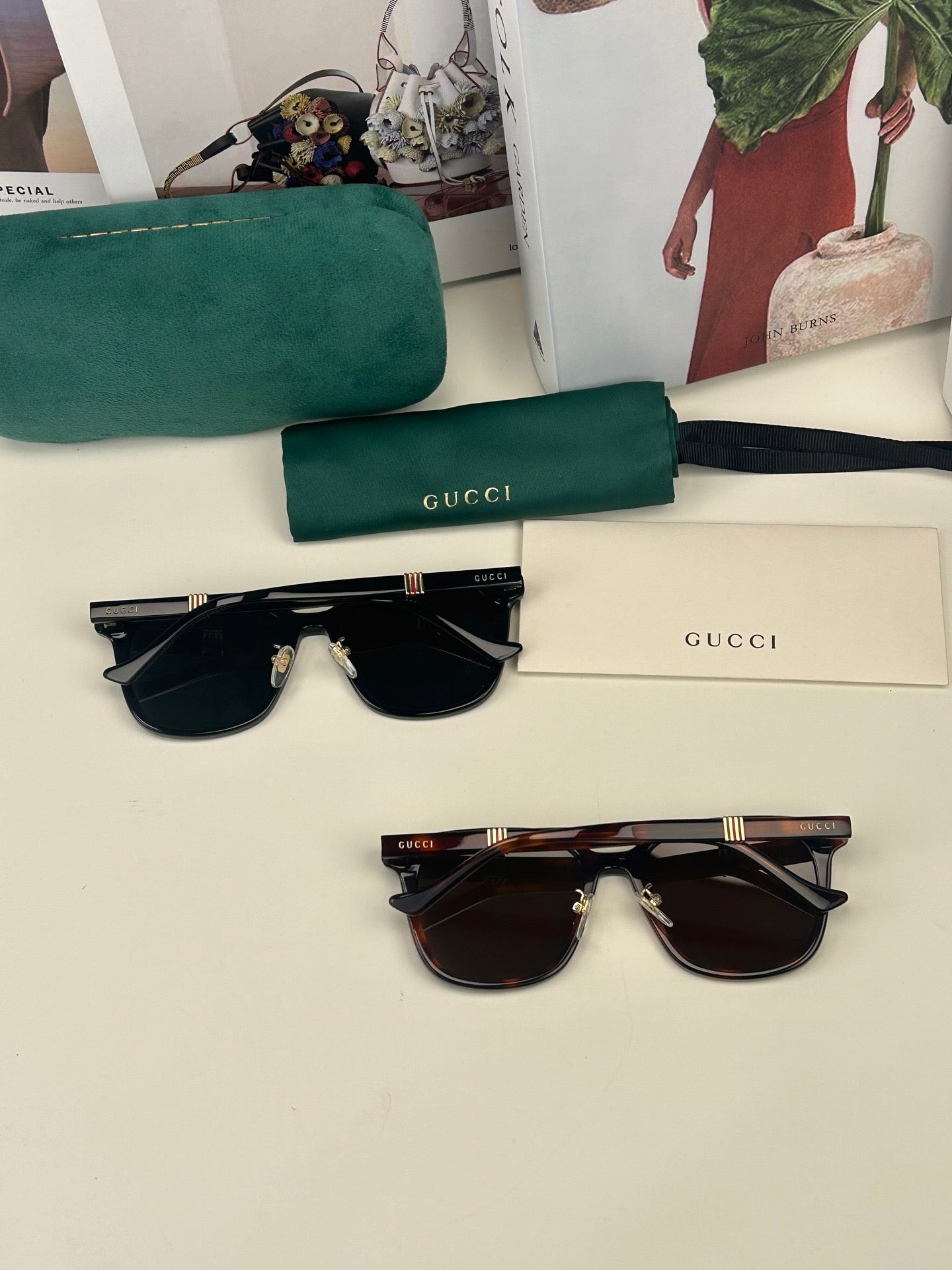 Inspired Gucci GG1498SK – Retro Square Sunglasses with Stripe Temples
