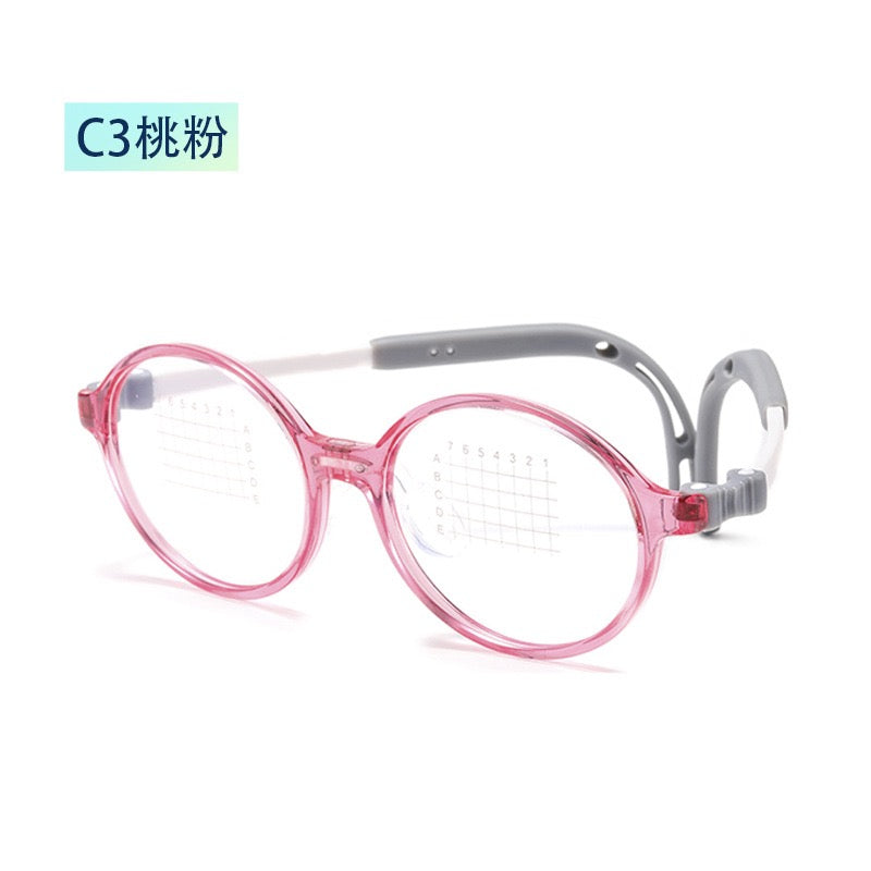 Kids Flexible Silicone Round Glasses – Lightweight Myopia Frame (Model T108)