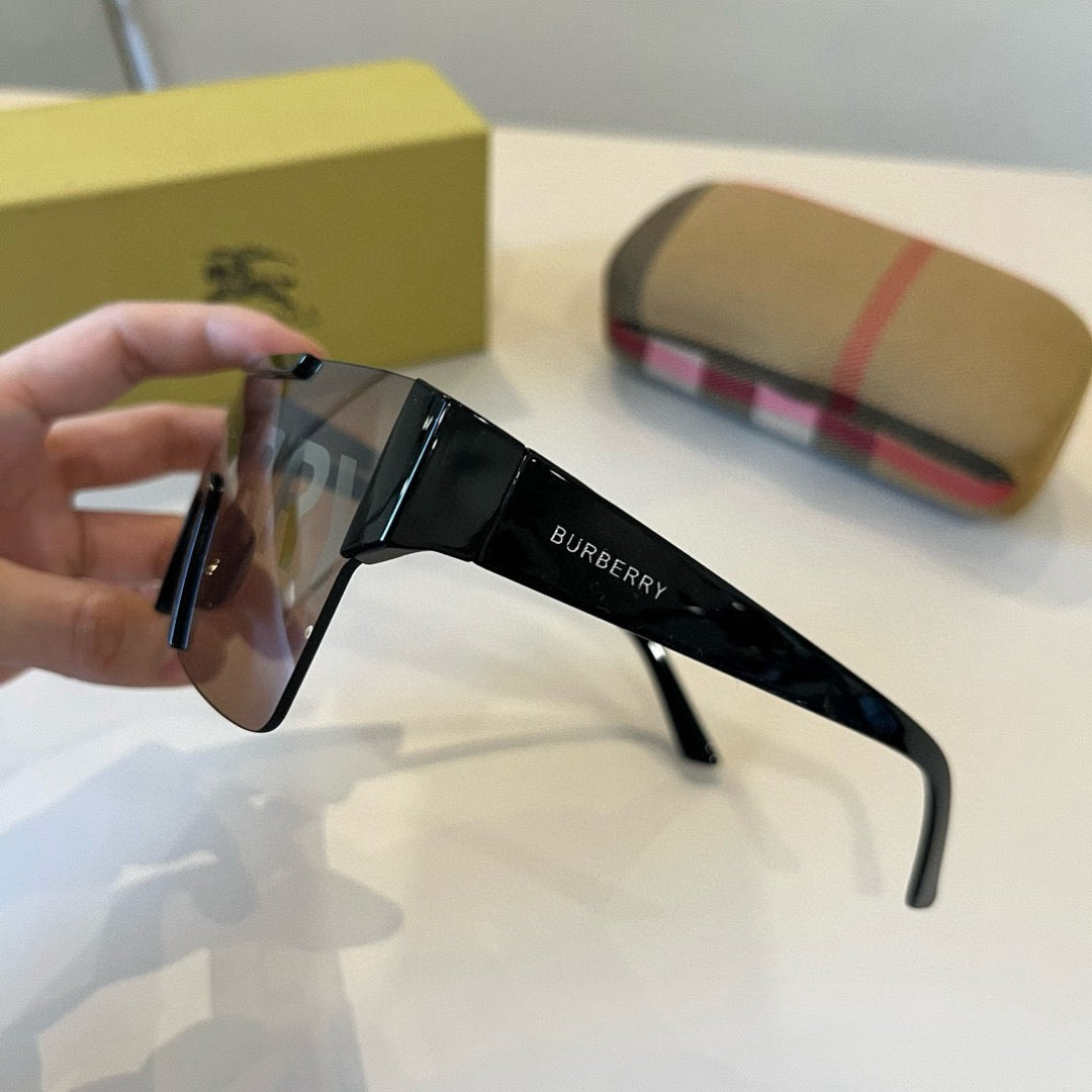 Inspired Burberry BE4291 – Oversized Shield Sunglasses (1:1 Mirror Quality)- Brown