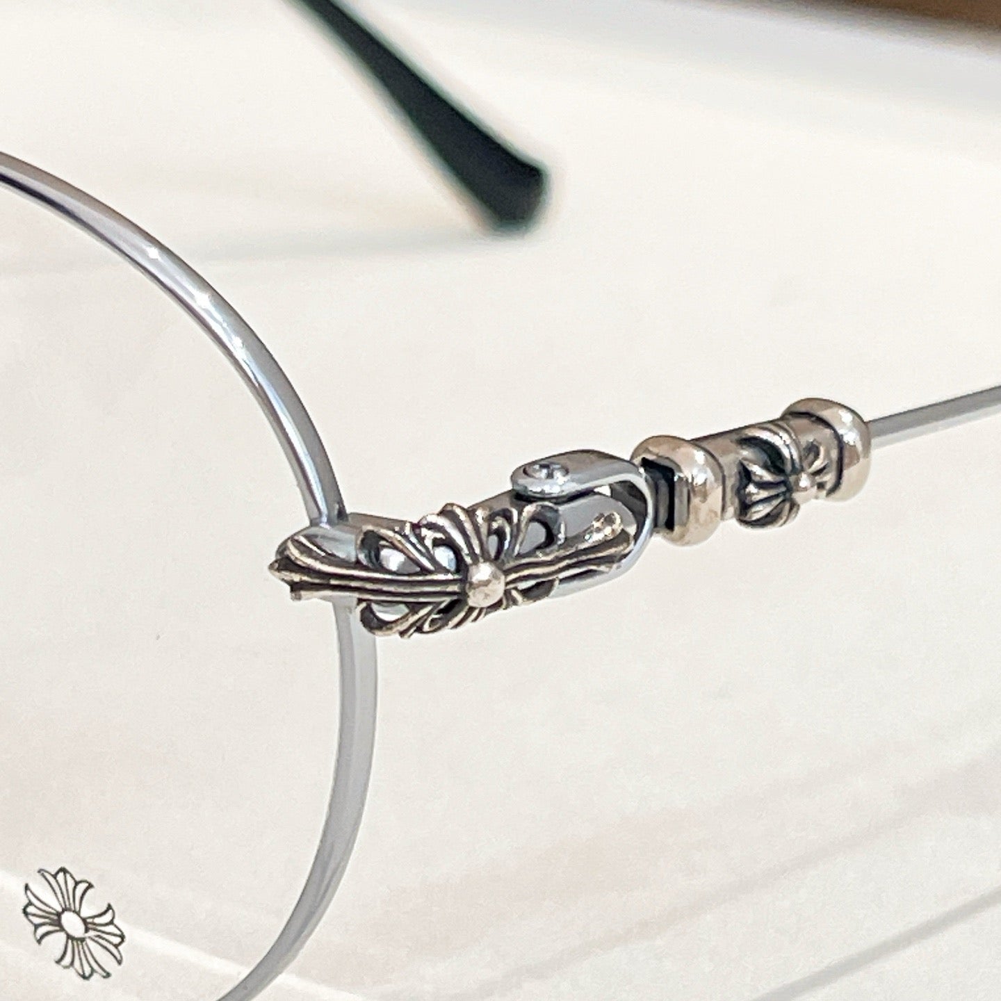 Inspired Chrome Hearts BUBBA-A – Round Metal Eyeglasses (1:1 Mirror Quality)