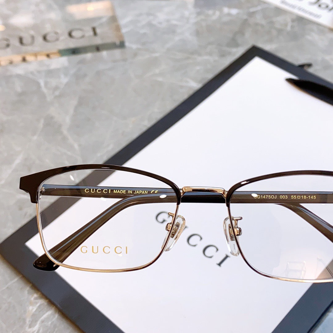 Gucci Inspired GG1475OJ Optical Glasses – Rectangular Metal Frame