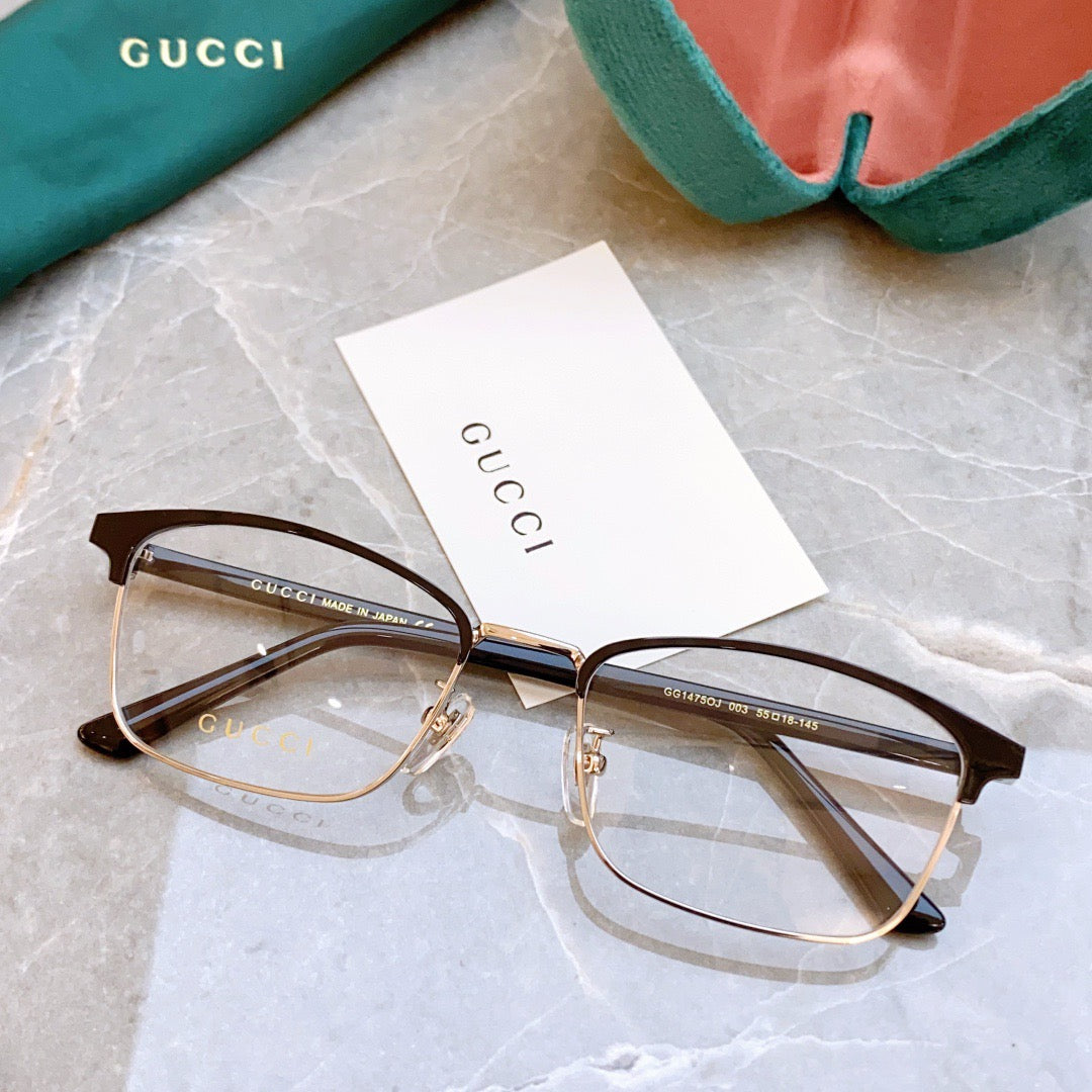Gucci Inspired GG1475OJ Optical Glasses – Rectangular Metal Frame