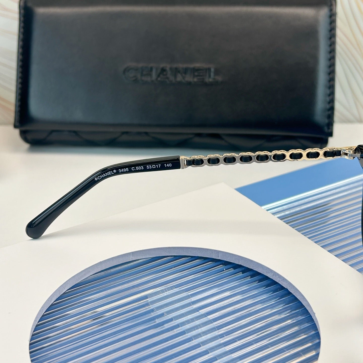 Inspired Chanel CH3495 – Vintage Cat-Eye Eyeglasses with Chain Detail (1:1 Mirror Quality)