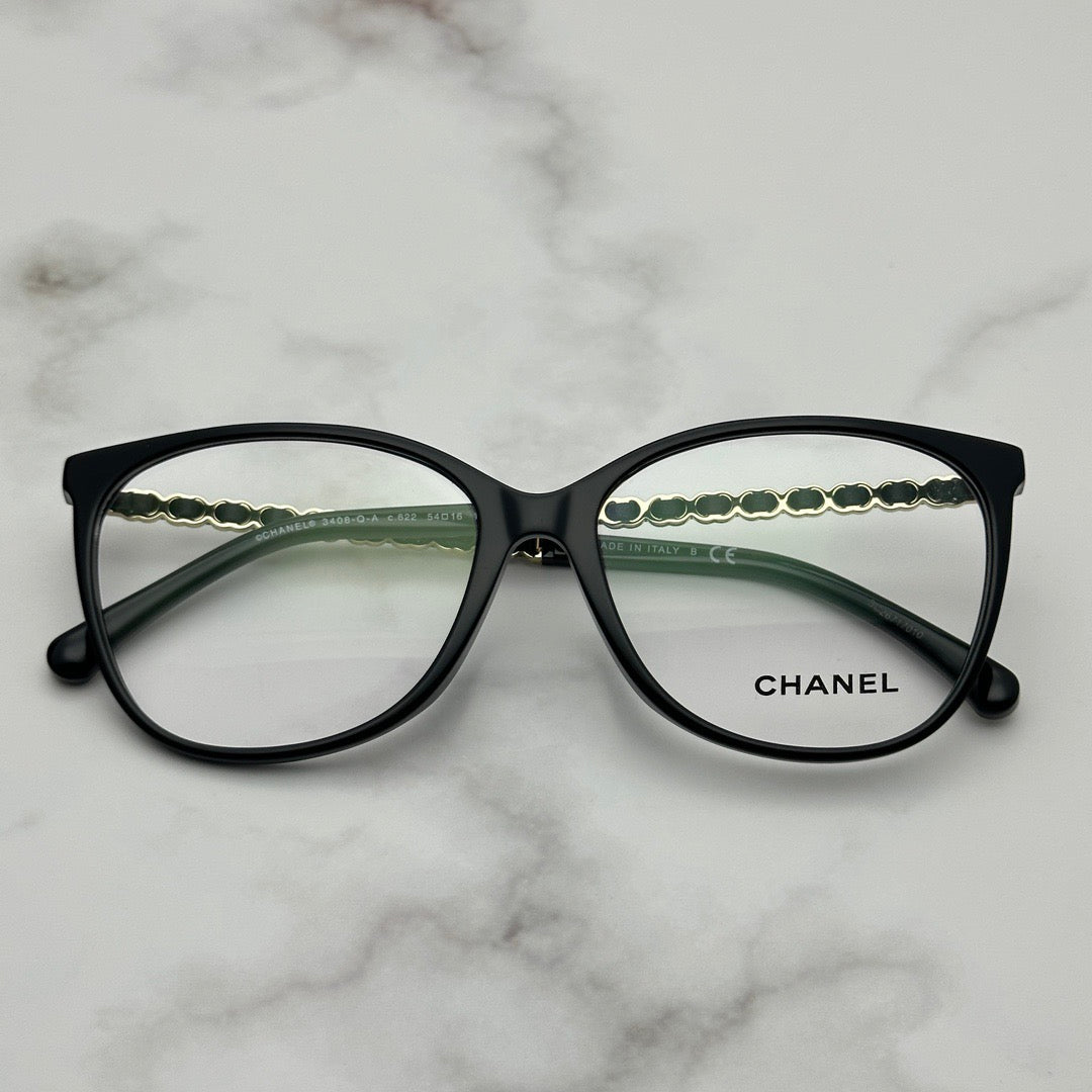 Inspired Chanel CH3408 – Woven Leather-Detail Eyeglasses (1:1 Mirror Quality)