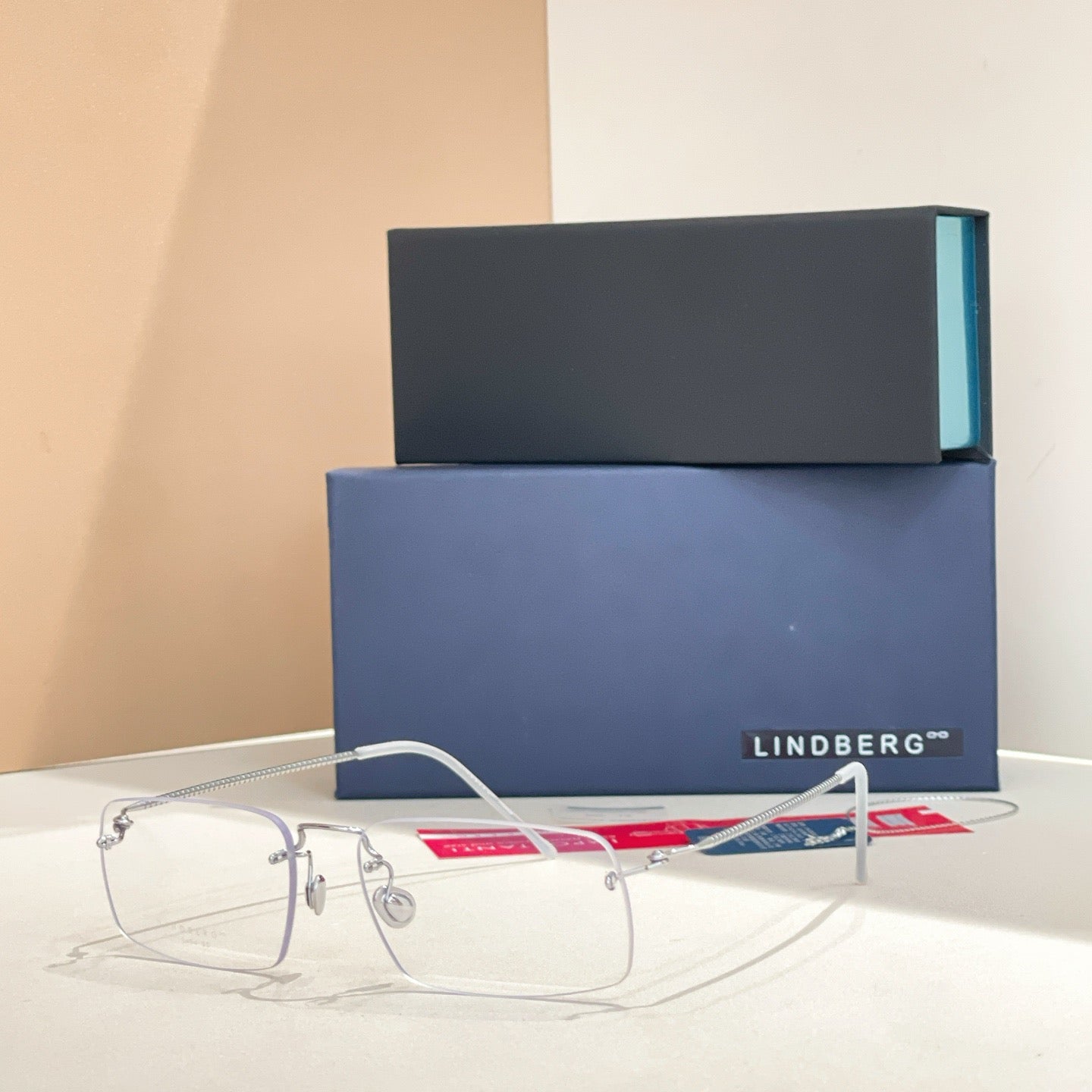 Inspired Lindberg 2494 – Rimless Rectangular Titanium Eyeglasses (1:1 Mirror Quality, 18K Finish)