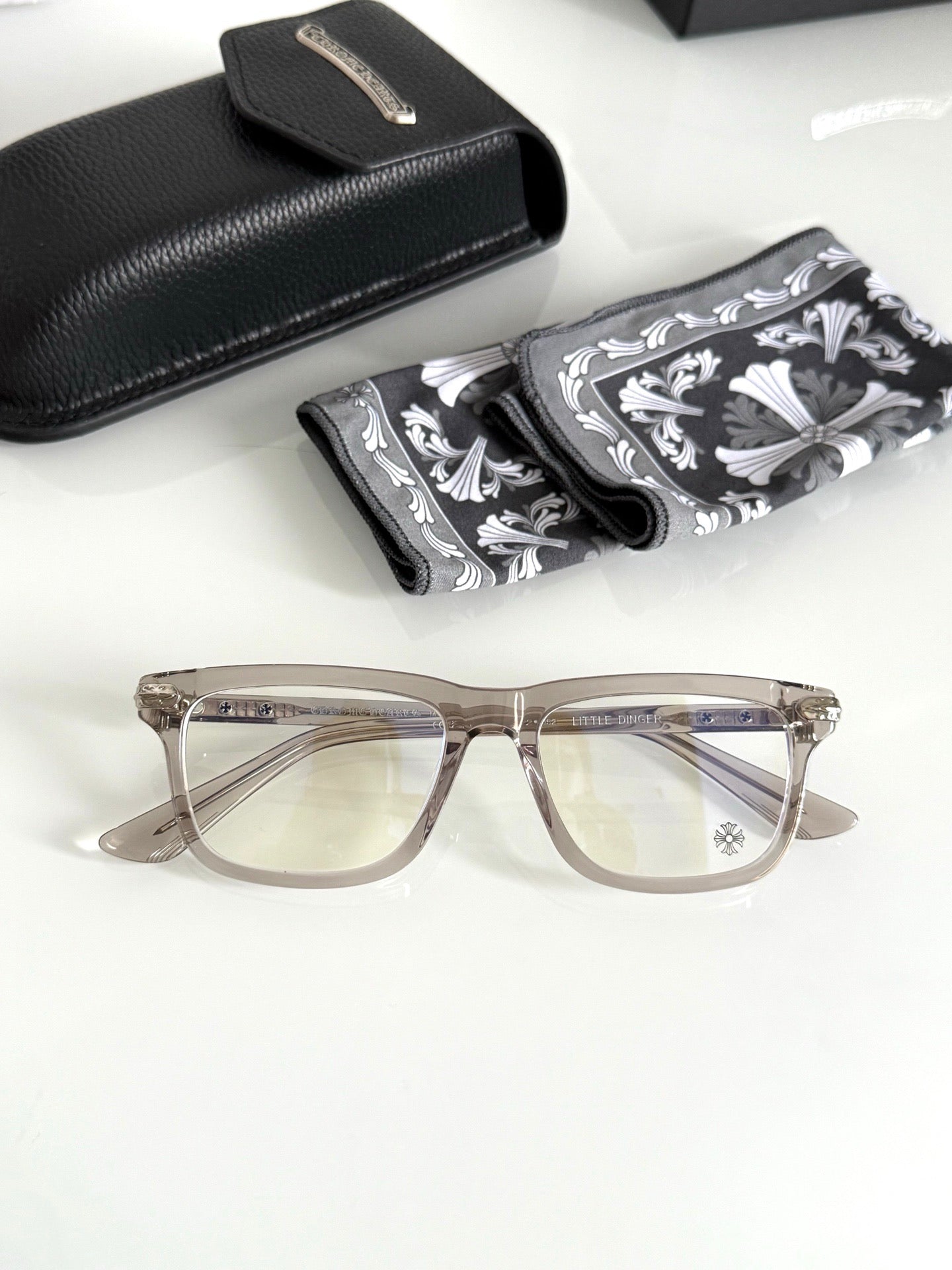 Inspired Chrome Hearts LITTLE DINGER – Square Acetate Eyeglasses (1:1 Mirror Quality)