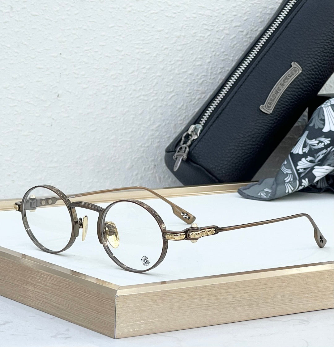Inspired Chrome Hearts HONEYDIPPED – Round Optical Glasses with Gothic Detailing (1:1 Mirror Quality)