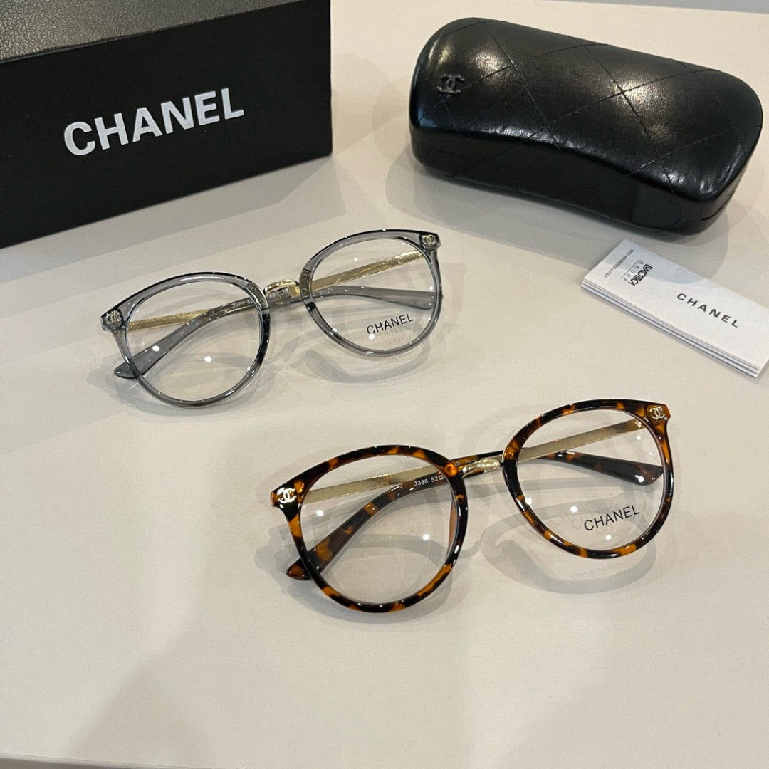 Inspired Chanel 3388 – Round Optical Eyeglasses with Signature Striped Temples (1:1 Mirror Quality)