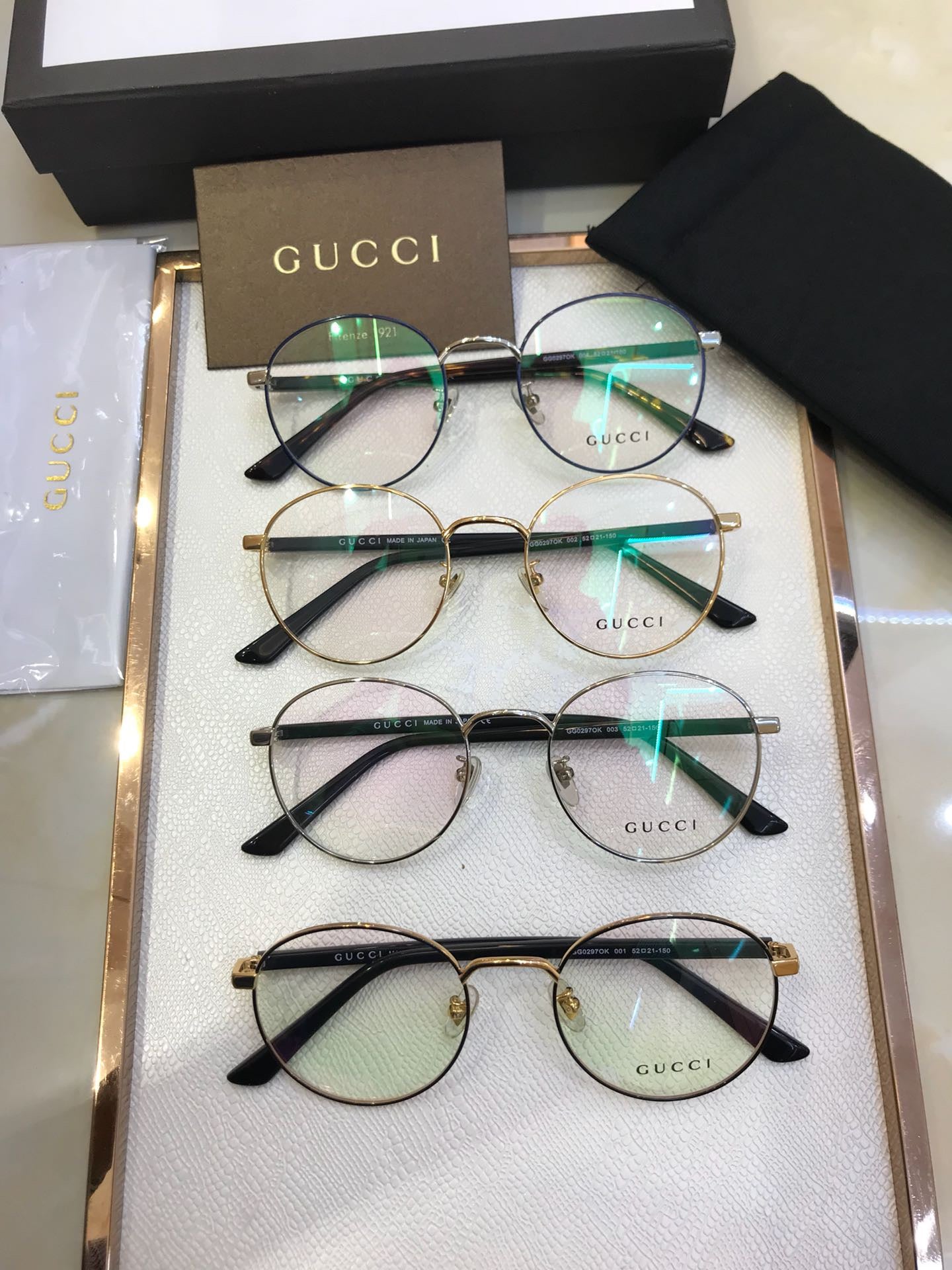 Inspired Gucci GG0297OK Optical Eyeglasses – Lightweight Round Frame (1:1 Mirror Quality)