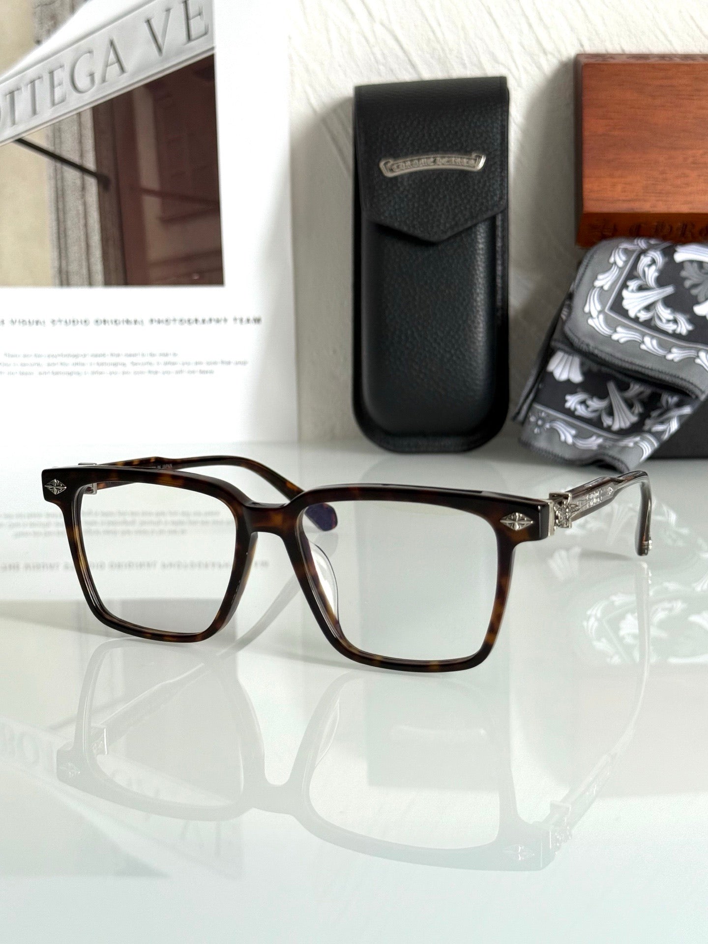 Inspired Chrome Hearts CH8299 – Gothic-Inspired Square Optical Eyeglasses (1:1 Mirror Quality)