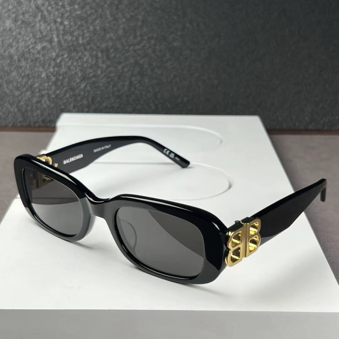 Inspired Balenciaga BB0310SK – Bold Rectangle Sunglasses with Double B Logo (1:1 Mirror Quality)