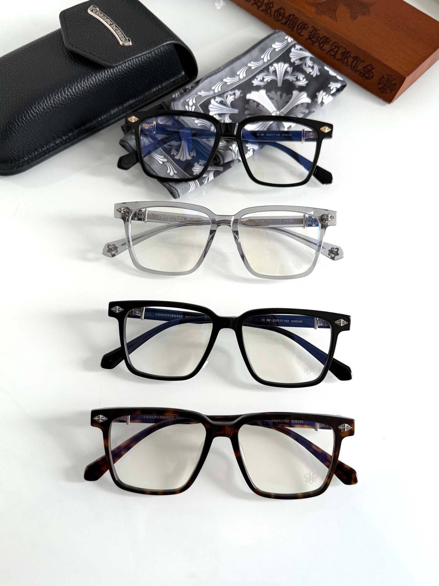 Inspired Chrome Hearts CH8299 – Gothic-Inspired Square Optical Eyeglasses (1:1 Mirror Quality)