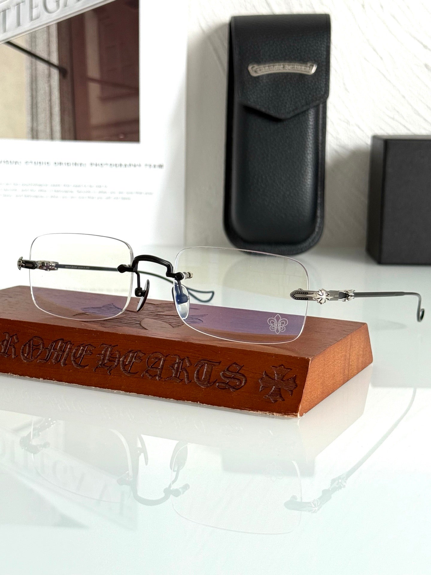 Inspired Chrome Hearts SINNERGASM – Rimless Luxury Eyeglasses (1:1 Mirror Quality)
