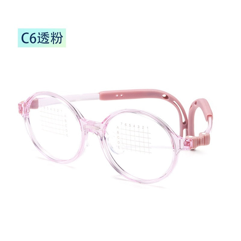 Kids Flexible Silicone Round Glasses – Lightweight Myopia Frame (Model T108)