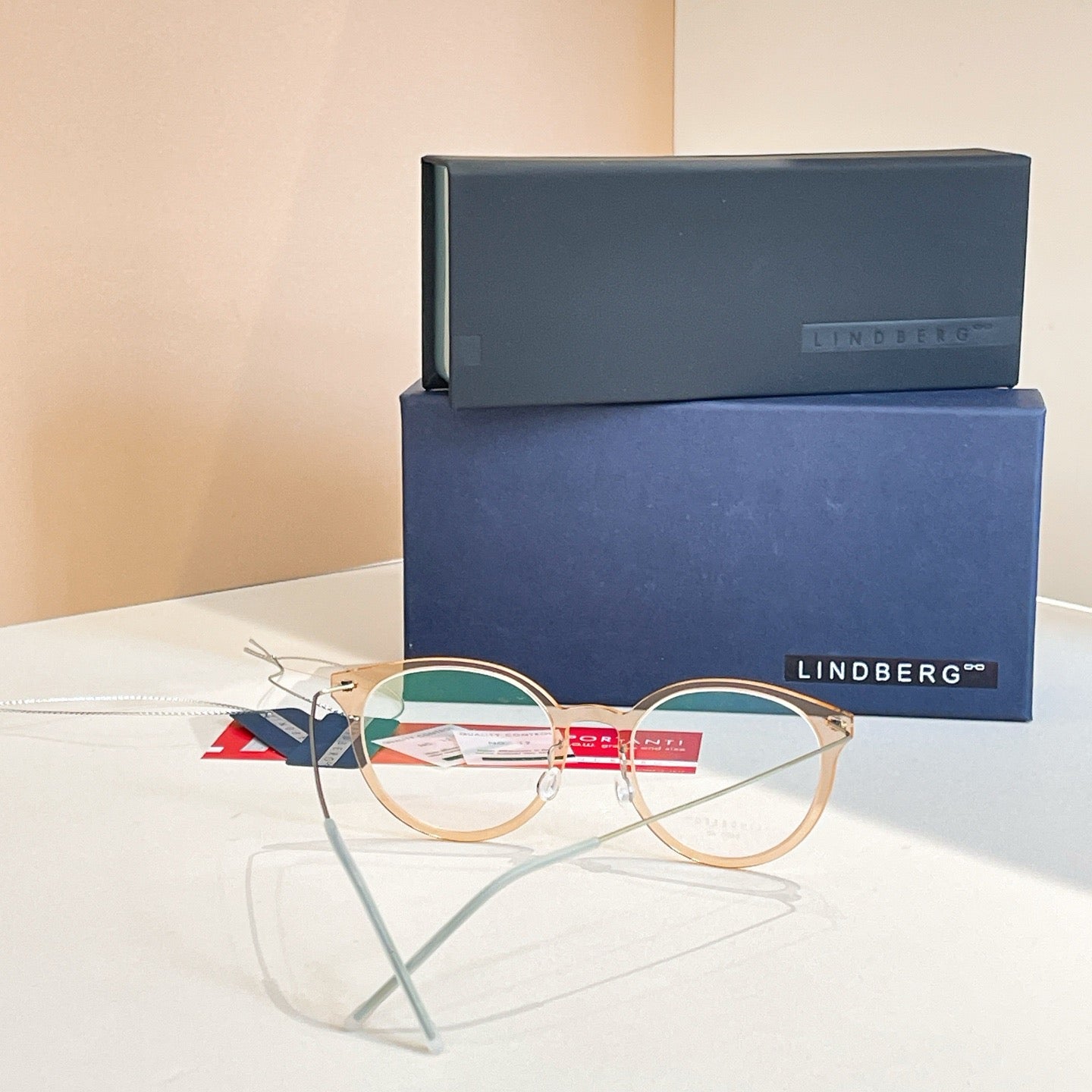 Inspired Lindberg 6600 – Round Champagne Clear Titanium Eyeglasses (1:1 Mirror Quality)