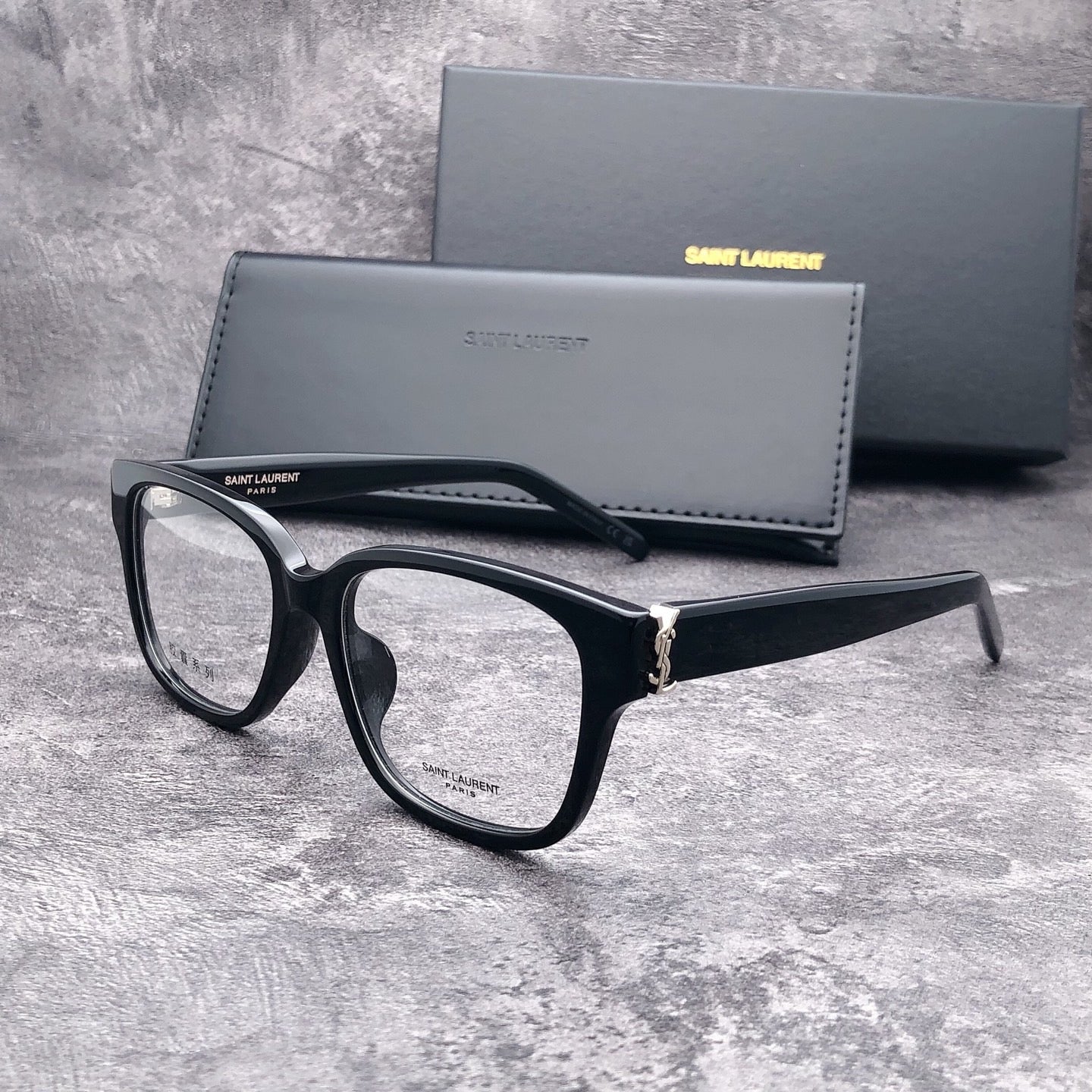 Inspired Saint Laurent SLM150/F – Bold Rectangular Eyeglasses (1:1 Mirror Quality)