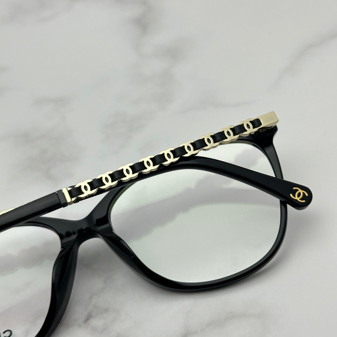 Inspired Chanel CH3408 – Woven Leather-Detail Eyeglasses (1:1 Mirror Quality)