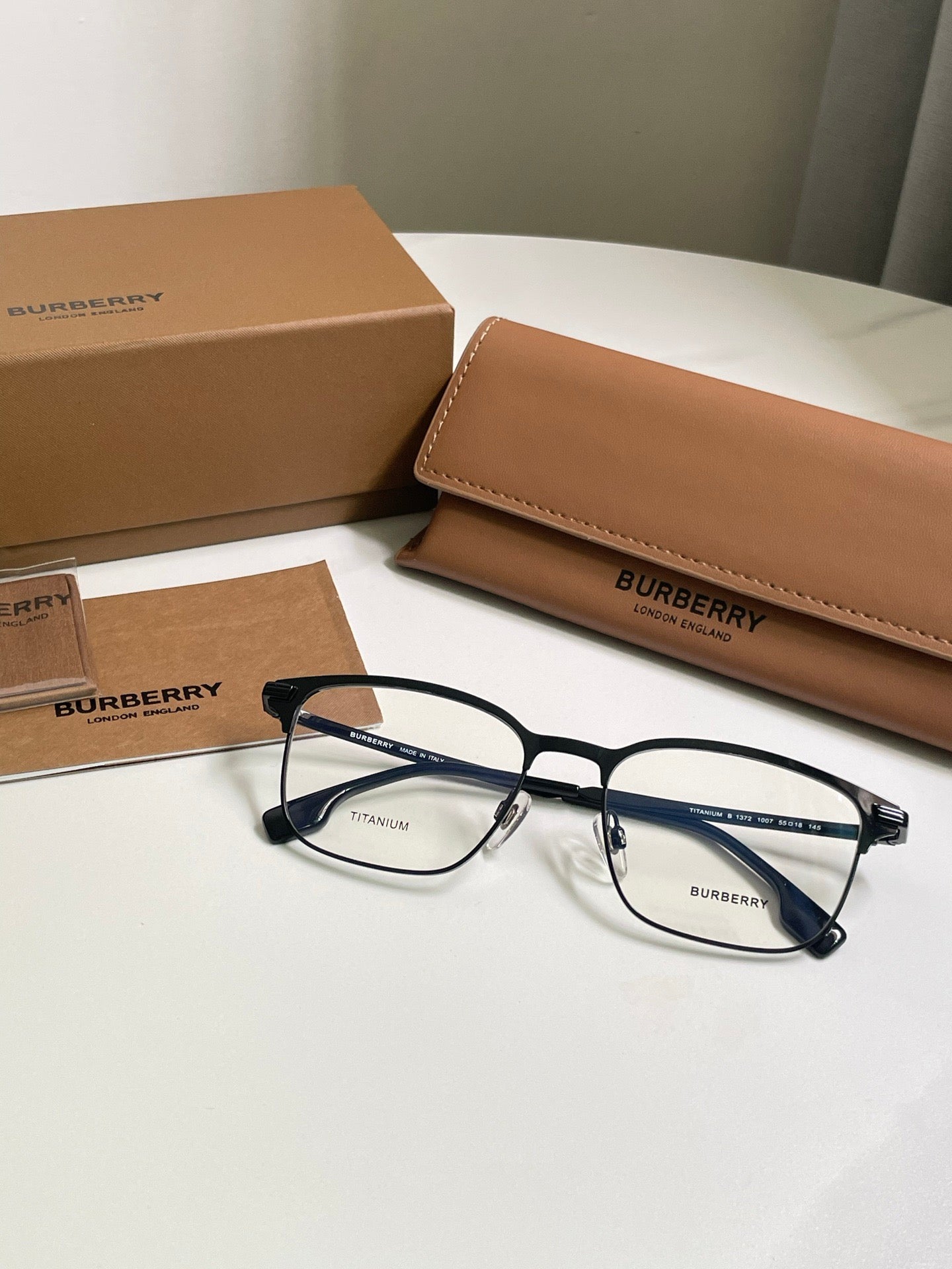 Inspired Burberry BE1372 – Business Rectangle Titanium Optical Eyeglasses (1:1 Mirror Quality)
