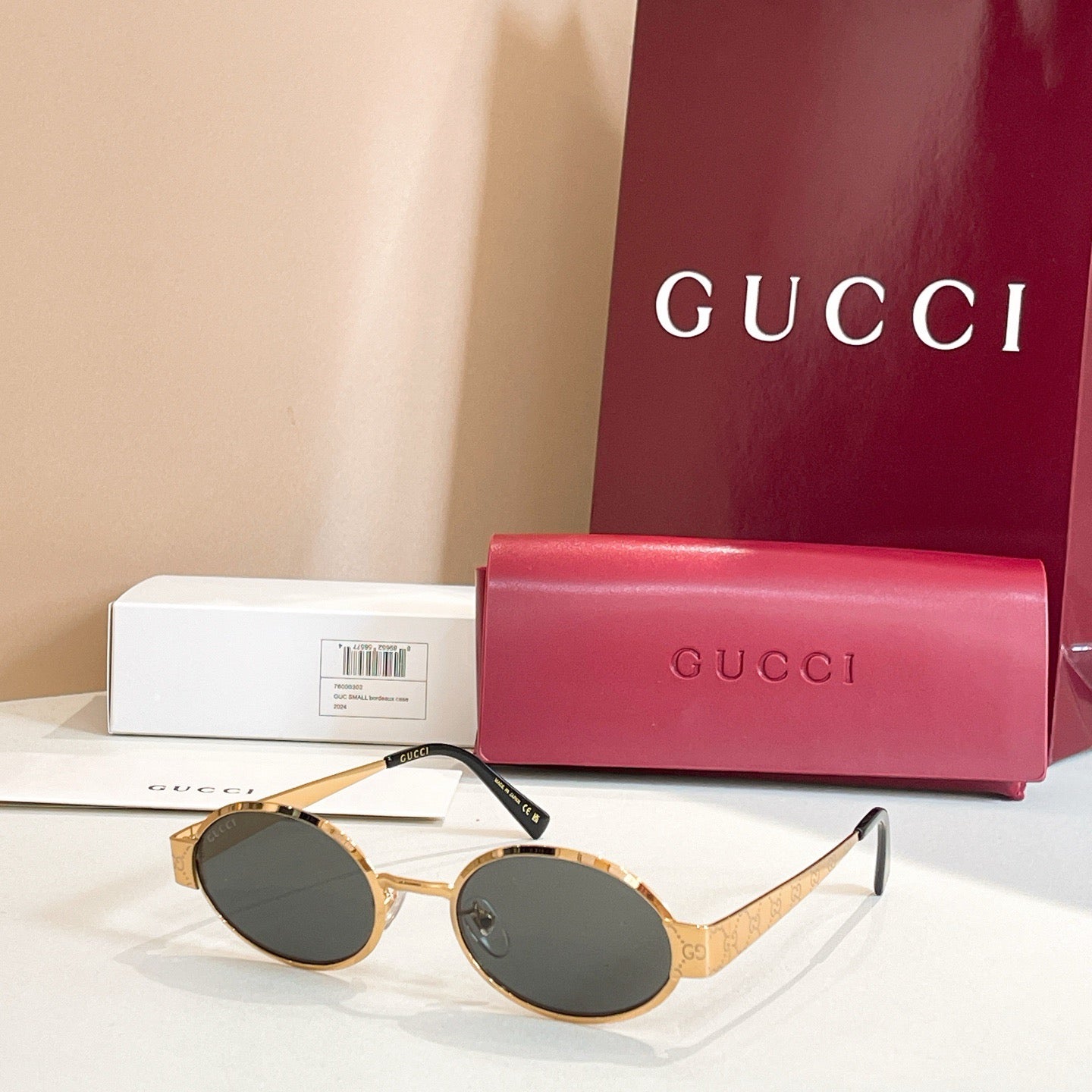 Gucci GG1854S – Retro Oval Metal Sunglasses (Inspired, 1:1 Mirror Quality)