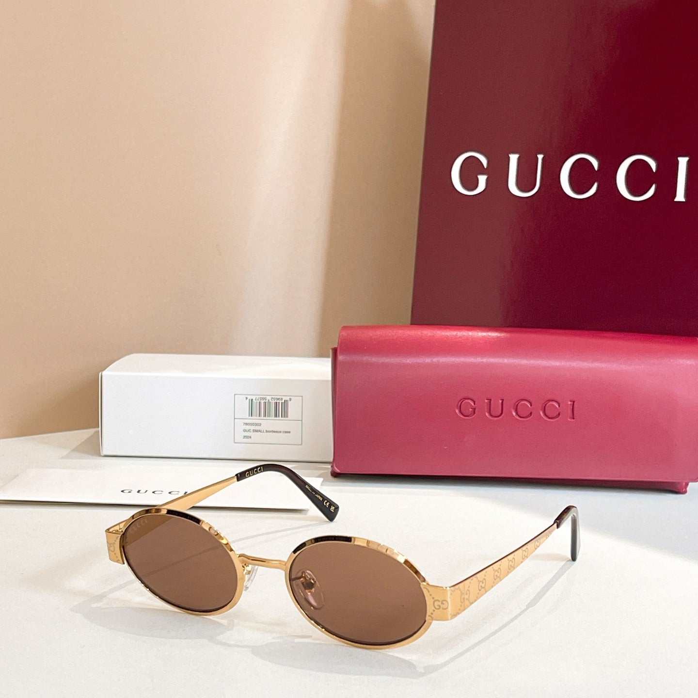 Gucci GG1854S – Retro Oval Metal Sunglasses (Inspired, 1:1 Mirror Quality)