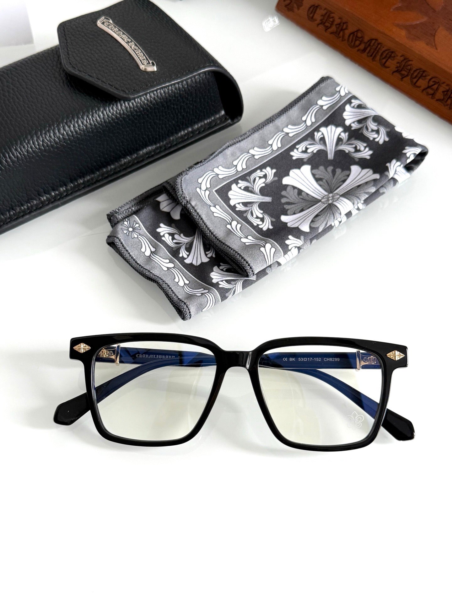 Inspired Chrome Hearts CH8299 – Gothic-Inspired Square Optical Eyeglasses (1:1 Mirror Quality)
