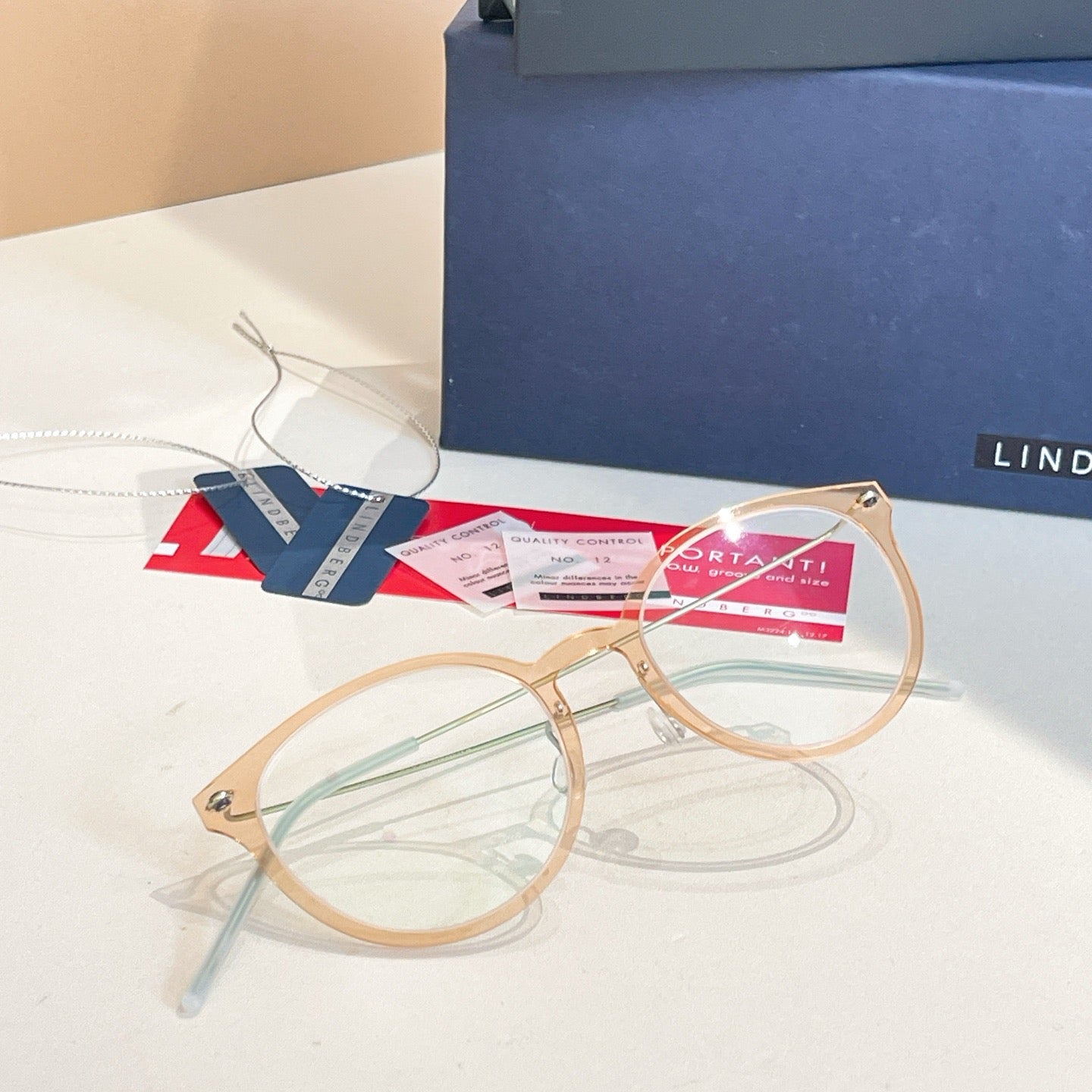 Inspired Lindberg 6600 – Round Champagne Clear Titanium Eyeglasses (1:1 Mirror Quality)