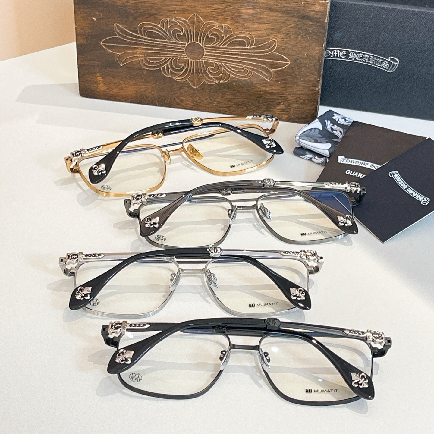 Inspired Chrome Hearts TATTERS Optical Glasses – Geometric Frame (1:1 Mirror Quality)