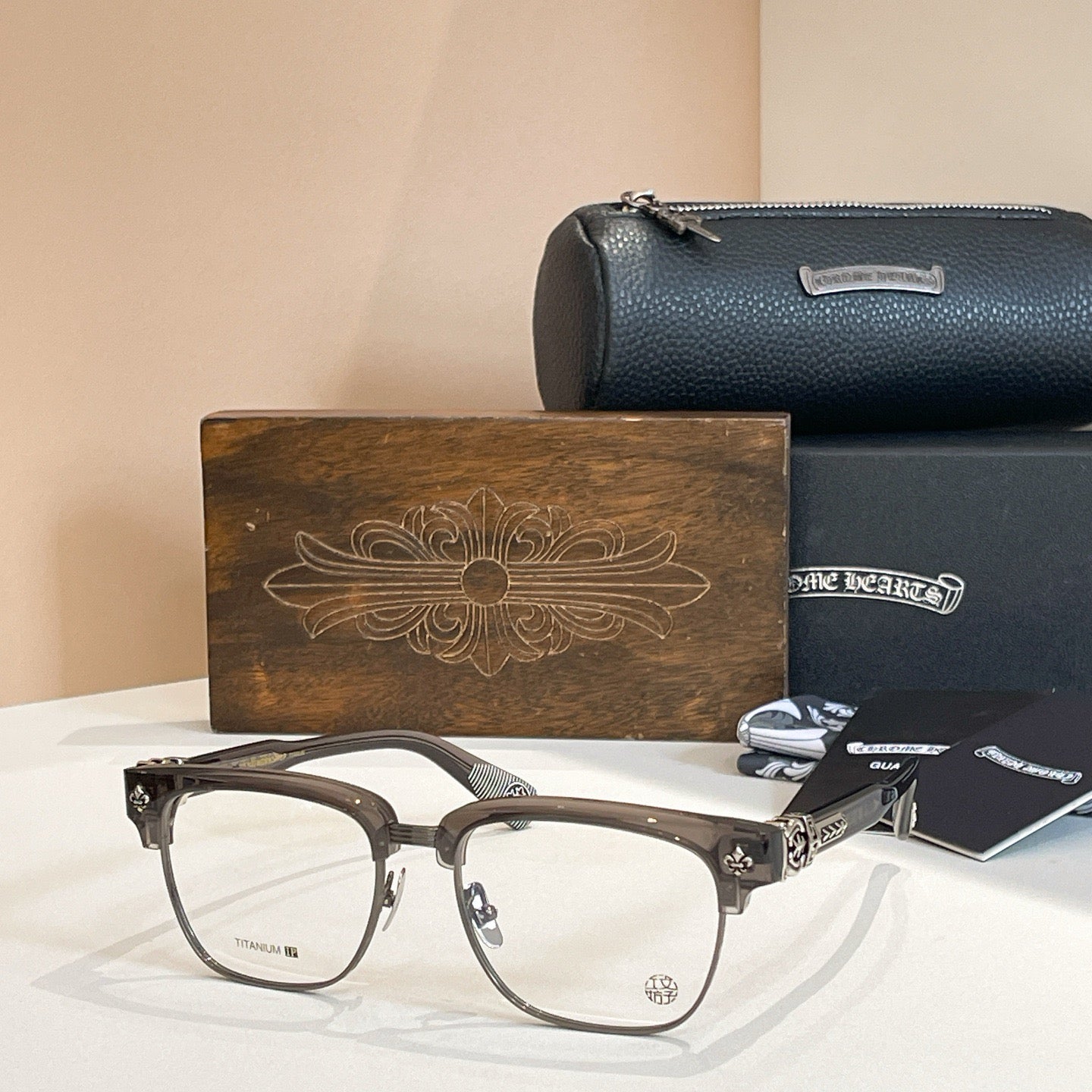 Inspired Chrome Hearts CH6103 Eyeglasses – Oversized Square Half-Rim (1:1 Mirror Quality)