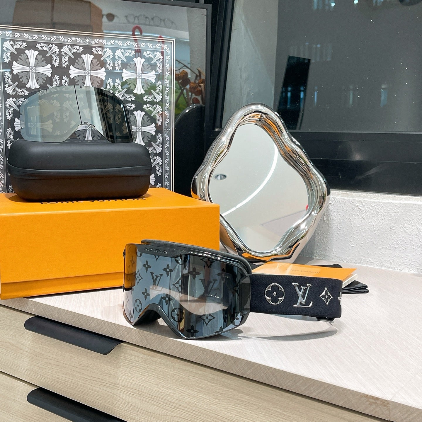 Inspired Louis Vuitton Ski Goggles – Black Monogram Design (Unisex)